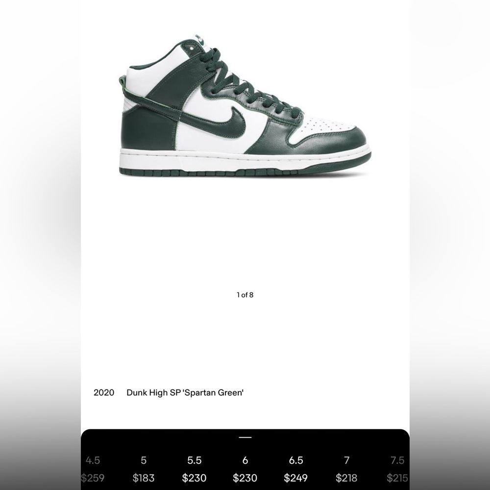 NIKE DUNKS SPARTAN GREEN